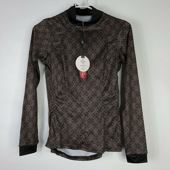 Espoir Tops - Espoir Equestrian Womens Mosiac Dark Everyday Quarter Zip Riding Shirt S New
